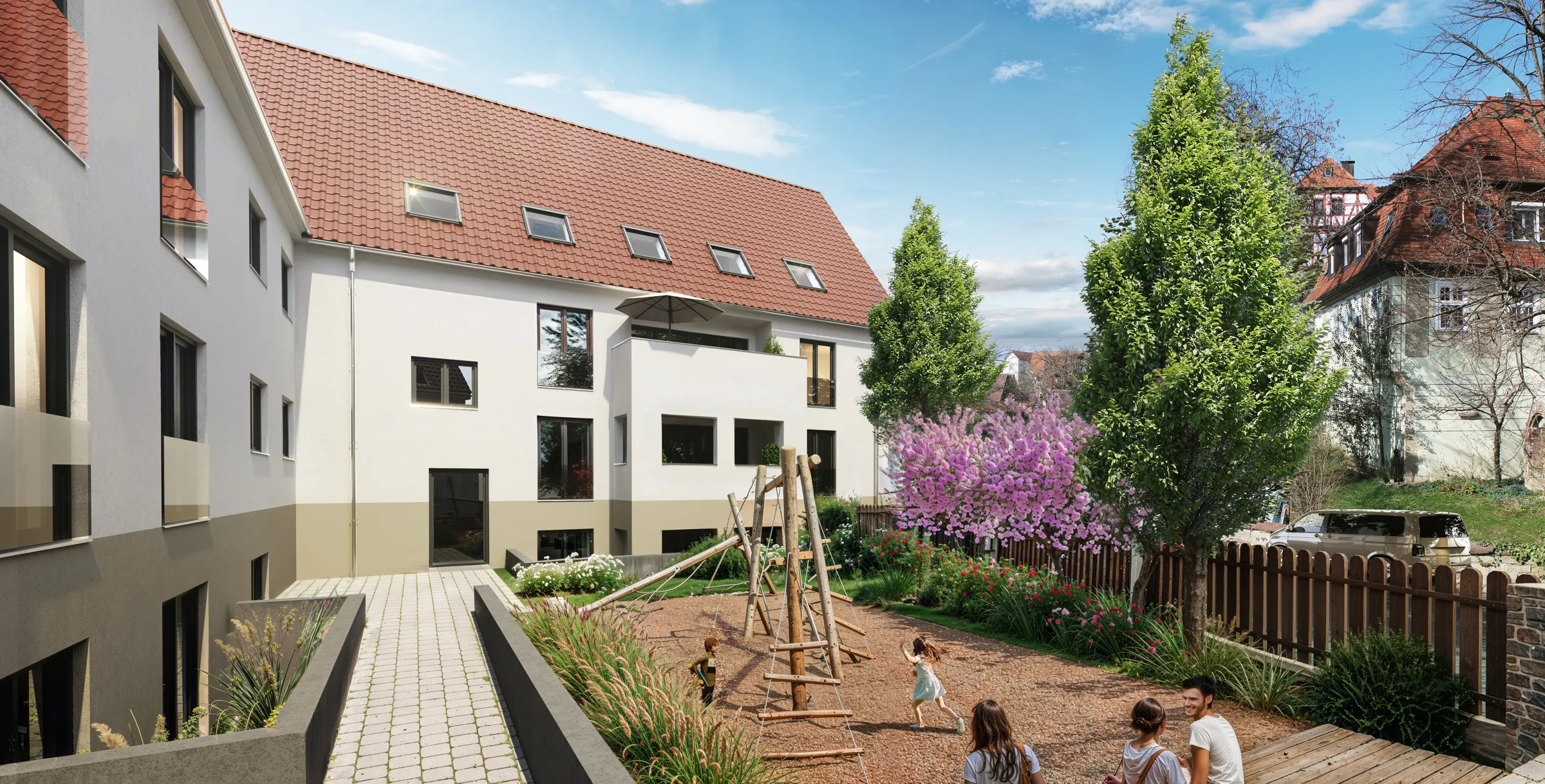 Visualisierung: Innenhof mit Spielplatz, Zum Schlosshof